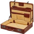 Mancini - Business 86476CG Mallette extensible - 17.75po x 4.75po x 13po - Cognac-Sections pour dossiers