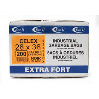 Eco II - Sacs à ordures - 26 po x 36 po - extra fort - noir - paquet de 200-26 po x 36 po