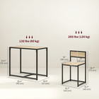 HOMCOM - Ensemble de salle à manger industriel 3 pièces pour petits espaces - chêne-Les chaises à dossier bas offrent un espace de repos confortable
