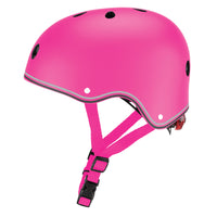 Globber - Casque  Primo Lights - Taille XS/S - Rose Néon-Coque extérieure en polycarbonate moulée (PC) pour une couverture maximale de la tête des tout-petits