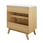 Modway - Soma 30" Vanette de salle de bain - Oak White-Trous centraux de 8"