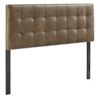 Modway - Lily Cuir végane Tête de lit Queen size, Champignon-Rembourrage en faux cuir