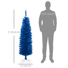 HOMCOM - Sapin de Noël artificiel fin 5pi - arbre de Noël - bleu profond-Il est peu probable que les branches ignifuges prennent feu ou causent de graves dommages domestiques  