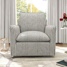 Ebello - Kandyn Fauteuil tonneau pivotant 29,7 po rembourré rayures douces coussin amovible, bleu-Soutien à haute résilience : les coussins garnis de mousse sont conçus pour conserver leur forme et garantir un confort durable