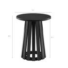 Manhattan Comfort - Lot de 2 tables d’appoint modernes Layla 90 cm - Noir-Base conique à lattes unique offrant stabilité et touche moderne