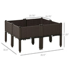 Outsunny - jardinière surélevée 4 pièces - 15,7 po L x 15,7 po l x 17,3 po H-La conception à combinaison libre répond à divers besoins de jardinage
