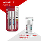 uni-ball – Stylos à bille roulante Vision – 0,7 mm – couleurs assorties – paquet de 5  -Le système d’encre Uni-Flow assure une écriture uniforme et délicieusement fluide