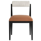 Modway - Kai Boucle et cuir végan Chaise à manger Ensemble de 2 - Noir Tan Perle-8