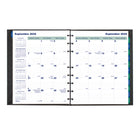 Blueline - 2026 Agenda mensuel MiracleBind CoilPro 16 mois Rechargeable - 9 1/4 po x 7 1/4 po - Noir - Bilingue-Reliure spirale double avec couverture rigide d'aspect lézard