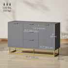 HOMCOM - Buffet 47,2 po L avec rangement - gris-La construction en MDF et en métal assure durabilité et facilité d’entretien 