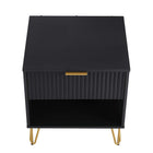 Manhattan Comfort - Dumbo table de chevet moderne 1 tiroir et commode 3 tiroirs - noir - ensemble de 2-10