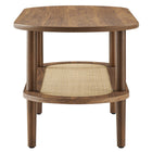 Modway - Torus Ovale Table basse - Noyer-Capsules de pied non marquées