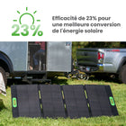 Yoshino - Générateur solaire portable à semi-conducteurs 2000 W avec 2 panneaux solaires portables de 200 W-PUISSANCE SANS LIMITE – Que vous soyez en camping, à l'aventure ou en cas d'urgence, ce générateur solaire portable pèse 31,3 lb. et constitue une excellente source d’énergie lorsque tout le reste échoue. Doté de poignées intégrées en aluminium pour un transport facile et de 2 panneaux solaires compacts pesant 18,7 livres et mesurant 31" x 72" x 0,2" chacun, dépliés.
