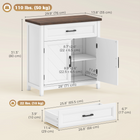 HOMCOM - Buffet étroit moderne de style ferme 30 po avec portes de rangement - blanc-Le dispositif anti-basculement renforce la sécurité pour une tranquillité d’esprit à la maison