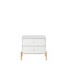 Manhattan Comfort - Table de nuit moderne Jasper 25,15" - Blanc Brillant-Table de nuit moderne pour chambre et salon