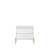 Manhattan Comfort - Table de nuit moderne Jasper 25,15" - Blanc Brillant-Table de nuit moderne pour chambre et salon