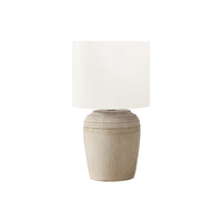 Monarch Specialties - Luminaire - 17 po H Lampe De Table - Céramique Beige - Abat-Jour Ivoire / Crème - Contemporain-Cette lampe de table de 17 pouces de haut est dotée d'une base en céramique beige texturée et d'un abat-jour contemporain en tissu ivoire, parfait pour ajouter une touche tendance à votre décor de salon, de chambre ou de bureau à domicile