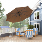 Outsunny - Parasol de marché rond pour patio - 10 pi x 8 pi - café-Utilisé seul ou avec des meubles de terrasse comportant un trou