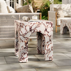 Modway - Valen Carré intérieur - Terrasse extérieure Béton voûté Table d’appoint - Marbre rouge-Finition en fausse pierre