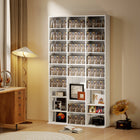 HOMCOM - Armoire de rangement multimédia à 9 niveaux - 68.9 po H - blanc-Couleur : Blanc