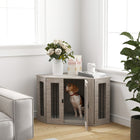 PawHut - Meuble caisse pour chien, design d’angle 41 po avec coussin - gris-Grand plateau pour divers objets 