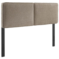 Modway - Lindee Tissu Boucle Tête de lit Queen, Flocons d’avoine-Tête de lit style oreiller