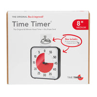 Time Timer - Minuterie originale 8 pouces (moyenne)-Les Original Visual Time Timers (8 po et 12 po) sont parfaits pour les individus ou les grands groupes en raison de leur taille, incluent une alerte marche/arrêt, n'ont pas de tic-tac bruyant et incluent le disque rouge à contraste élevé qui disparaît au fil du temps.