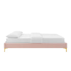 Modway - Sutton Performance Velvet Cadre de lit complet, Rose-Velours de performance résistant aux taches
