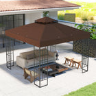 Outsunny - toit de rechange pour gazebo 10 pi L x 10 pi l avec trous de drainage, 370 g/㎡, UPF30+, seulement la couverture supérieure, café-Trous de drainage pour l'eau de pluie