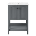 Modway - Steam 24" Vanette de salle de bain - Gris blanc-Vanité de salle de bain moderne
