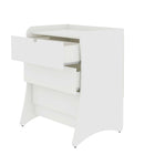 Manhattan Comfort - commode mid-century modern Coney et 2 tables de chevet - blanc - ensemble de 3-Panneaux latéraux continus uniques pour créer des pieds courbés