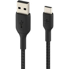 Belkin - Câble tressé USB-A vers USB-C, 1 mètre, noir-Extérieur en nylon double tressage pour plus de résistance et de durabilité
