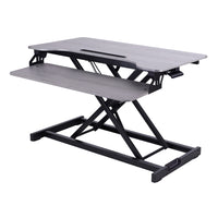Rocelco - S'asseoir pour se tenir debout surélevé de bureau à hauteur réglable avec plateau à clavier à dégagement rapide - gris-Réhausseur de bureau réglable à haute levée