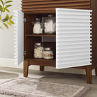 Modway - Render 30" Armoire de toilette de salle de bain (lavabo non inclus) - Noyer blanc-Construction en panneaux de particules et stratifiés