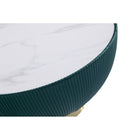 Manhattan Comfort - Ensemble de 2 tables : table basse Anderson moderne 71,5 cm et table d’appoint 46,8 cm - Vert-Le plateau de la table basse mesure 28,15 pouces de diamètre Le plateau de la table d’appoint mesure 18,43 pouces de diamètre