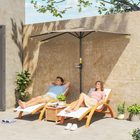 Outsunny - Parasol demi-cercle de patio avec manivelle et aération - 9,8 pi - café-Fabriqué avec une structure métallique solide offrant une résistance supérieure
