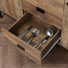 HOMCOM - Buffet de cuisine industriel 47,25 po L - brun rustique-Fabriqué en panneaux de particules et pieds en métal pour plus de solidité et un nettoyage facile 