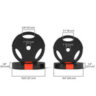 Soozier - Ensemble de 4 disques de poids, 2 x 11 lb + 2 x 5,5 lb-Trois poignées offrent des options d'entraînement sans barre