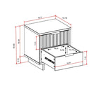 Manhattan Comfort - Granville commode et table de chevet modernes - gris foncé - ensemble de 2-Poignées de tiroir horizontales glamour en acier avec finition dorée