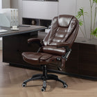 Vinsetto - Chaise de bureau de masse avec vibrations 6 points - brun foncé-Lignes de haut dossier avec rembourrage épais pour plus de confort