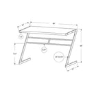 Monarch Specialties - 7374 Bureau 48 po L - Espresso/Metal Argent-Bureau compacte parfait pour, les studios, les résidences universitaires ou les petits espaces