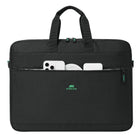 Rivacase - Gremio-Eco Sacoche pour ordinateur portable 17,3 po, noir -Poche frontale fermée pour le chargeur et les autres accessoires