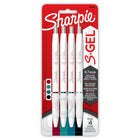 Sharpie - Stylos S-Gel, stylos gel à barillet tendance, corps blanc perle, pointe moyenne (0,7 mm), assortiment de couleurs mises à jour et classiques, 4 unités-Stylos gel toujours fluides qui ne bavent ou ne tachent pas