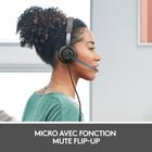 Logitech Zone 750 Casque Filaire On-Ear avec micro anti-bruit avancé-Restez à jour en téléchargeant le dernier firmware via Logi Tune* ; personnalisez et contrôlez votre casque ainsi que le volume, mute, sidenote et plus