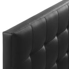 Modway - Lily Vinyle rembourré Tête de lit complète, Noir-Cadre en panneaux de fibres et contreplaqué