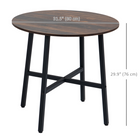 HOMCOM - Table à manger industrielle ronde 31,5 po pour 4 personnes - brun rustique-Pieds antidérapants qui protègent délicatement le sol 