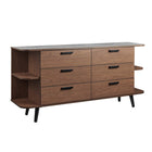 Modway - Langston Stockage d’affichage ouvert Buffet - Gris noyer-Buffet de rangement ouvert