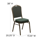 Flash Furniture – Chaise banquet empilable à haut dossier, siège en tissu vert 2,5 po, armature dorée (FDC01GV0640)-Coussin de siège épais de 2,5 pouces