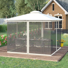 Outsunny - Moustiquaire de rechange pour gazebo 10 pi L x 13 pi l, blanc-Il est fabriqué en nylon de haute qualité. Les fermetures éclair lisses sont idéales pour une utilisation durable  