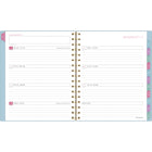 AT-A-GLANCE - Agenda scolaire hebdomadaire/mensuel BADGE géométrique 2024-2025 - 6 7/8 po x 8 3/4 po - bleu - bilingue -Un mois sur deux pages comprenant des blocs quotidiens, une section de notes et des calendriers de référence des mois passés / futurs